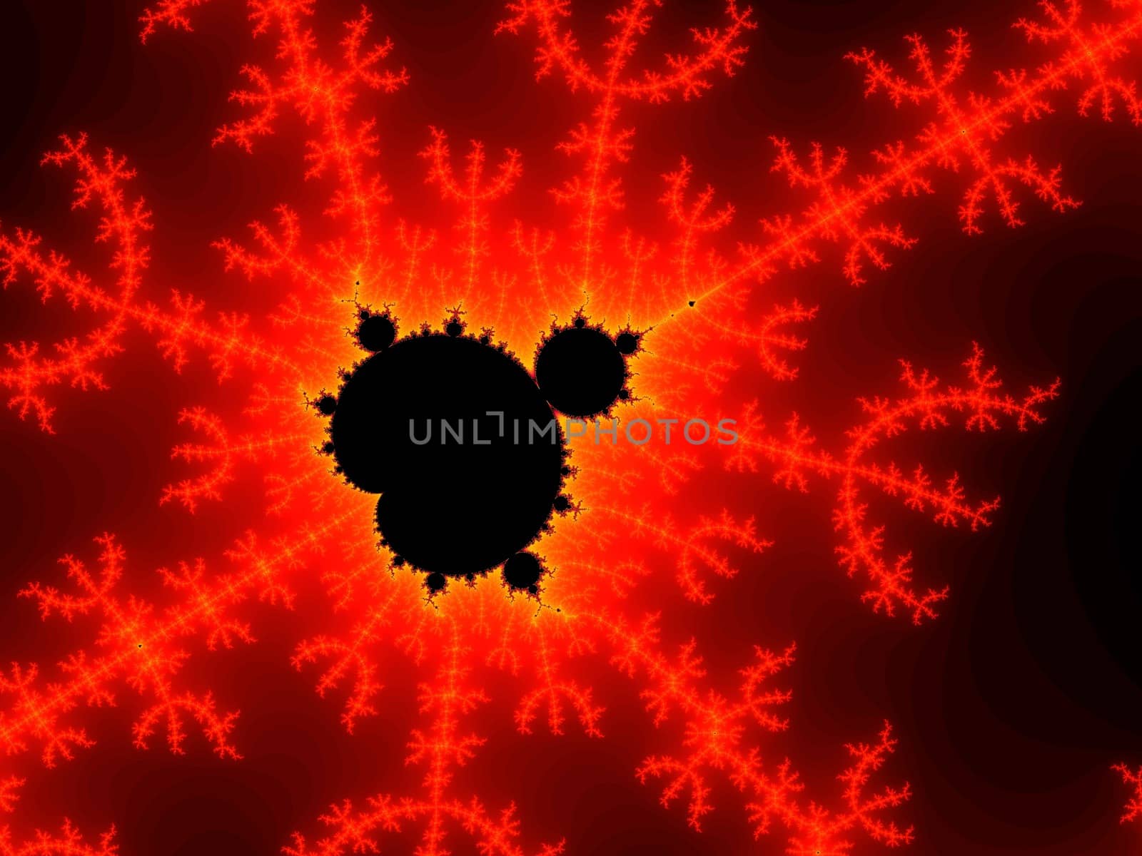 Digital computer graphic - rendering. Abstraction background with a fractal Mandelbrot in a red colors for design.