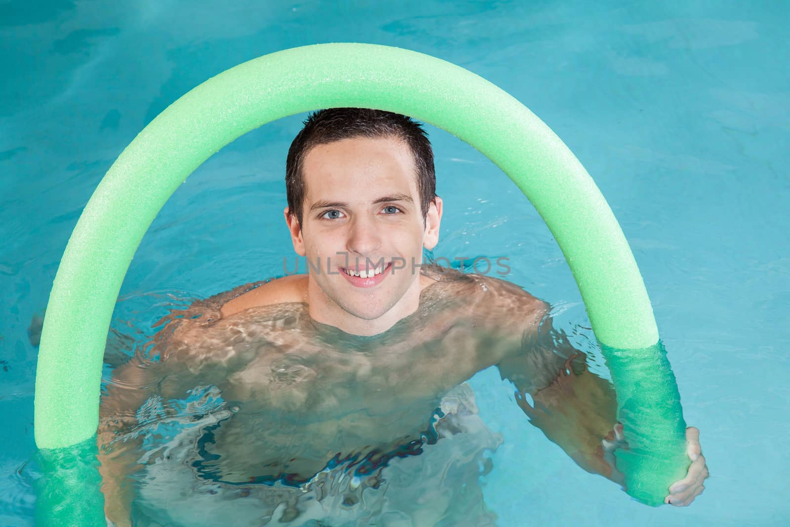 Man playing inside the pool