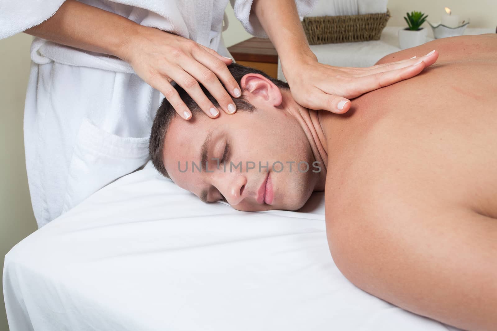 Guy enjoying a massage