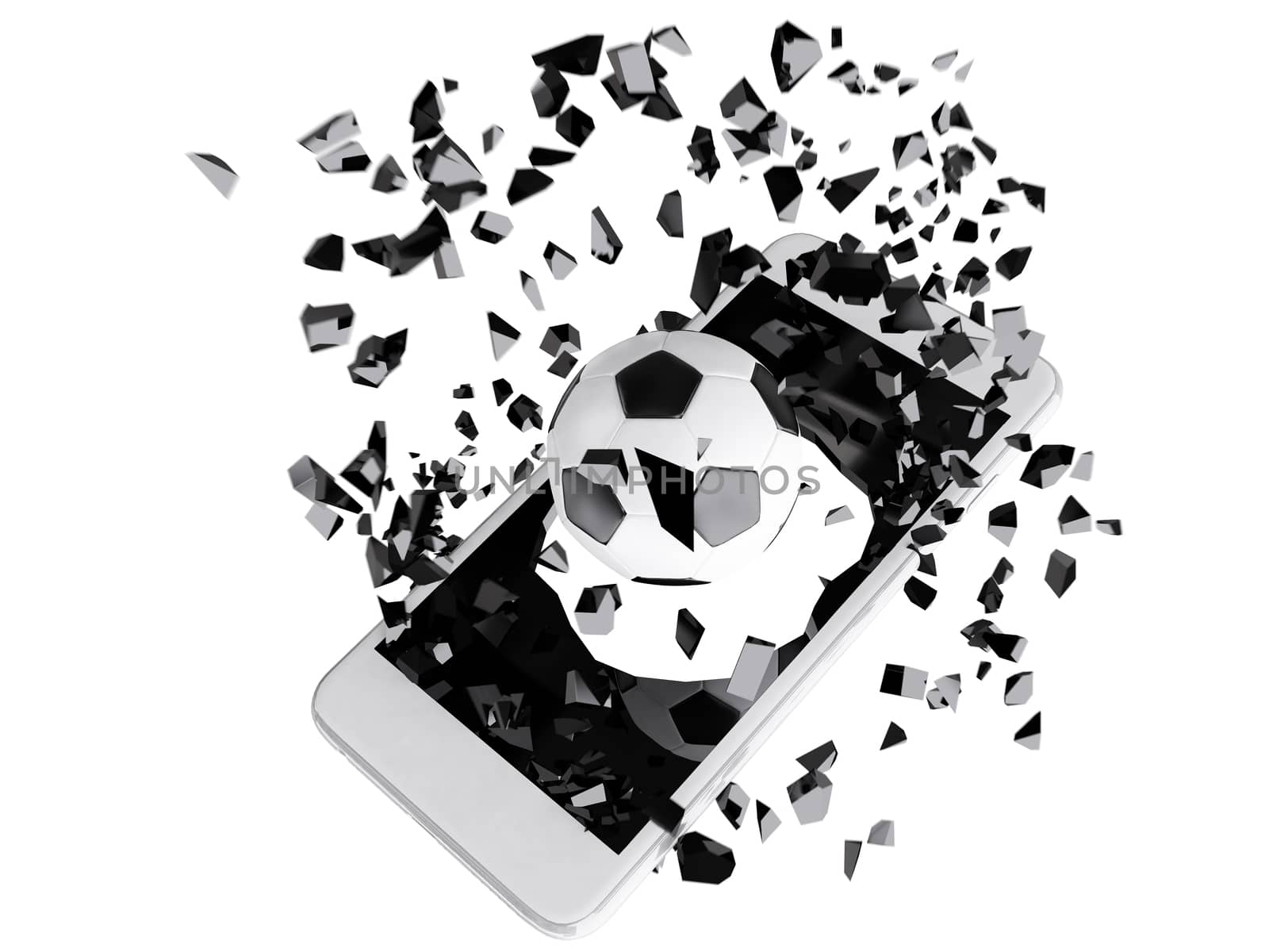 soccer burst out of the smartphone