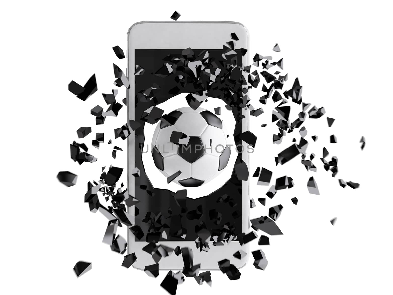 soccer burst out of the smartphone
