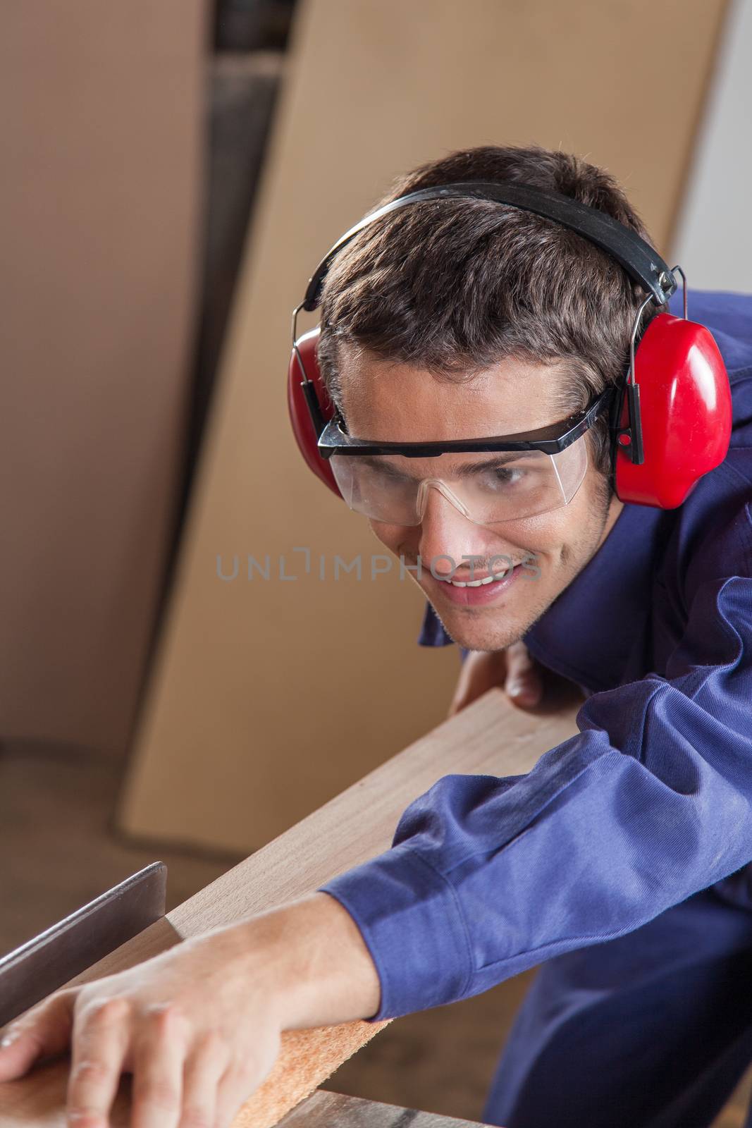 Man working with wood
