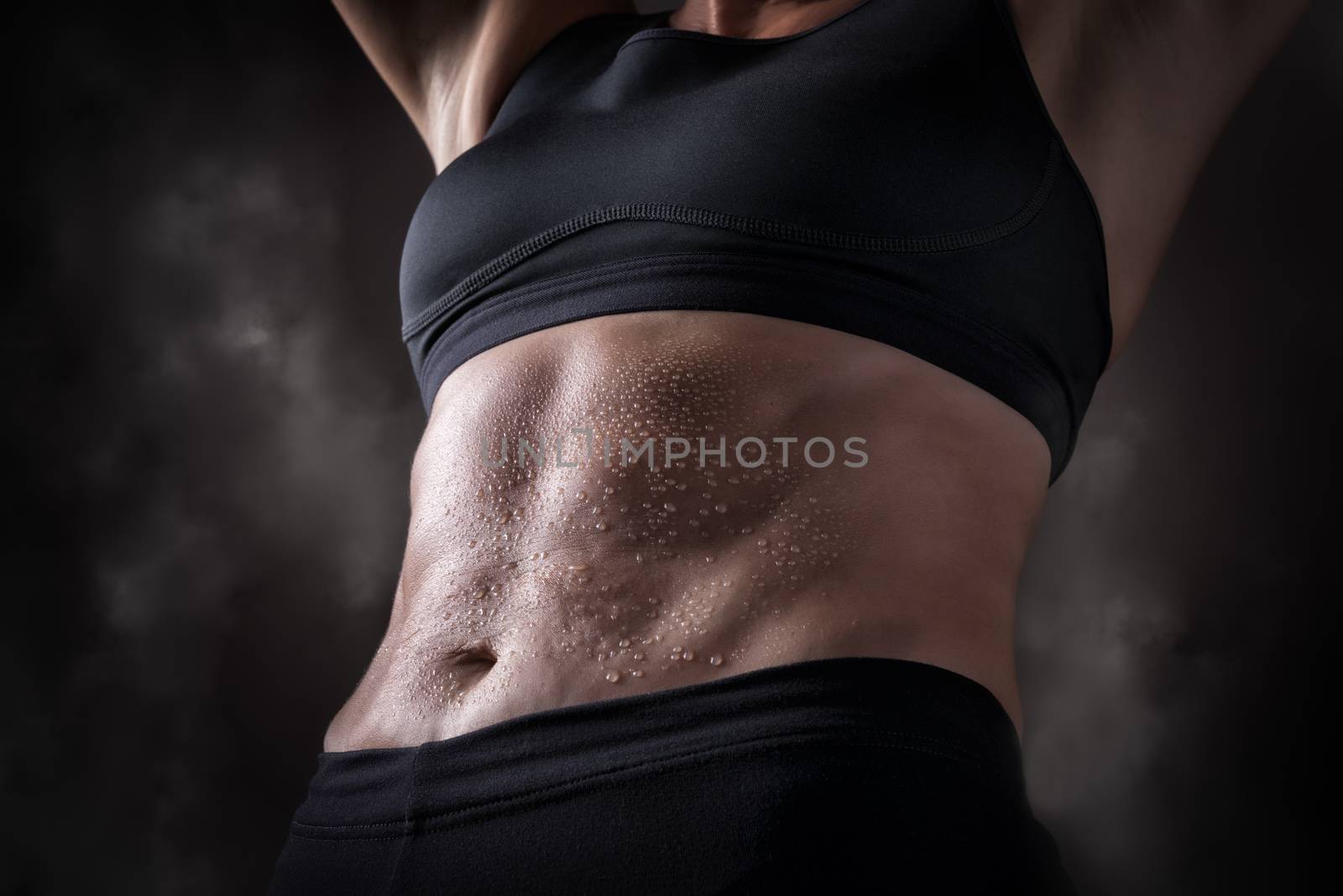 Picture of a trained belly of a middle aged woman over 45 years