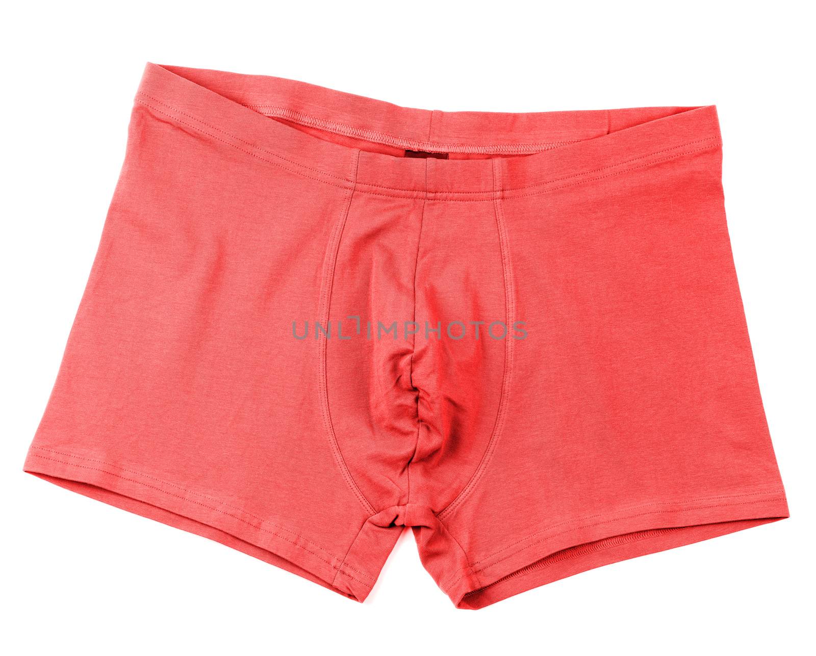 Red men's Boxer briefs isolated on a white background