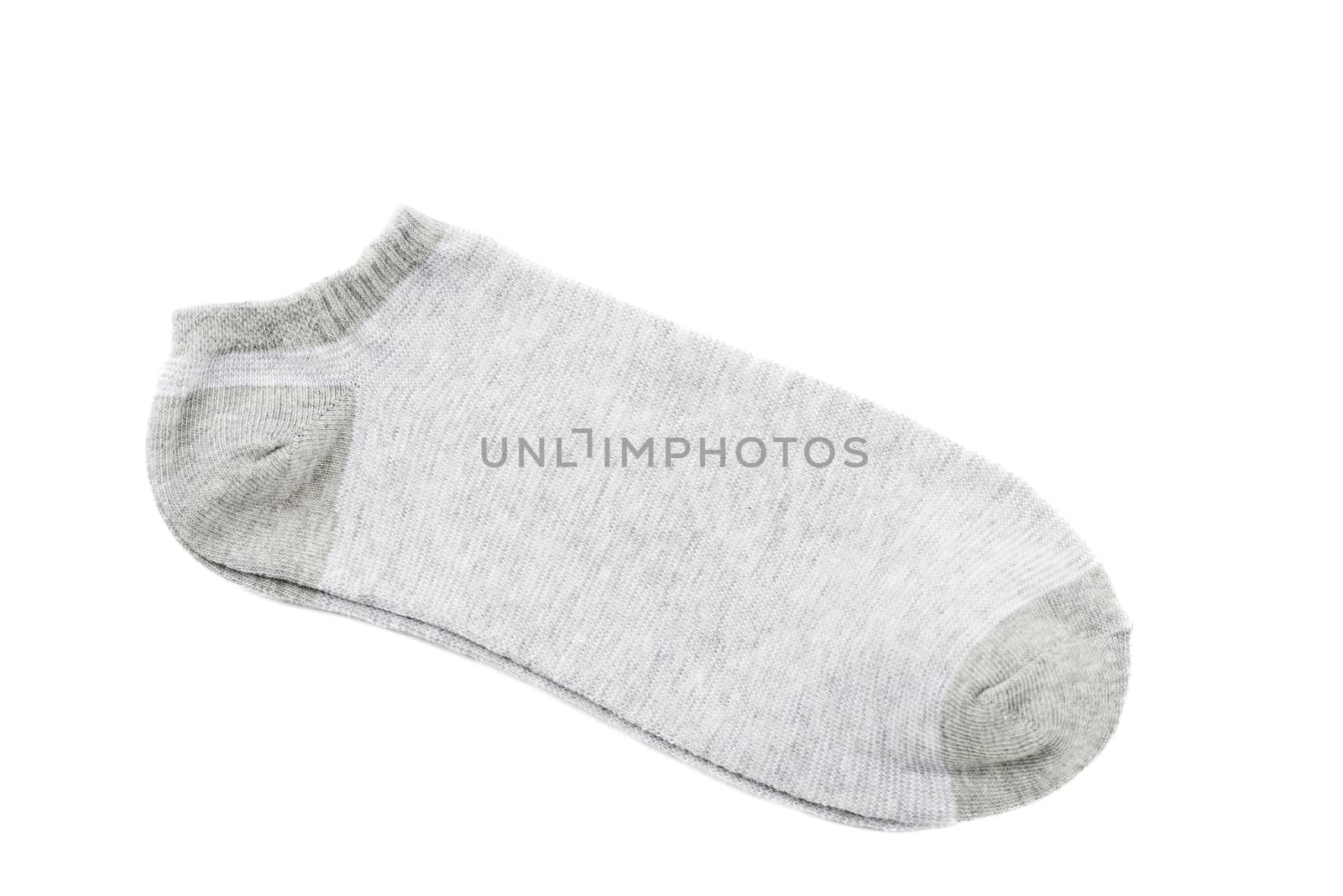 A pair of fashionable striped short socks isolated on white background