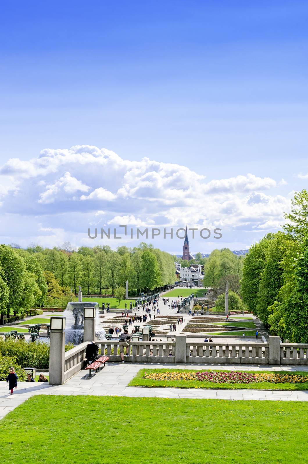 Statues in Vigeland park in Oslo vertical by Nanisimova