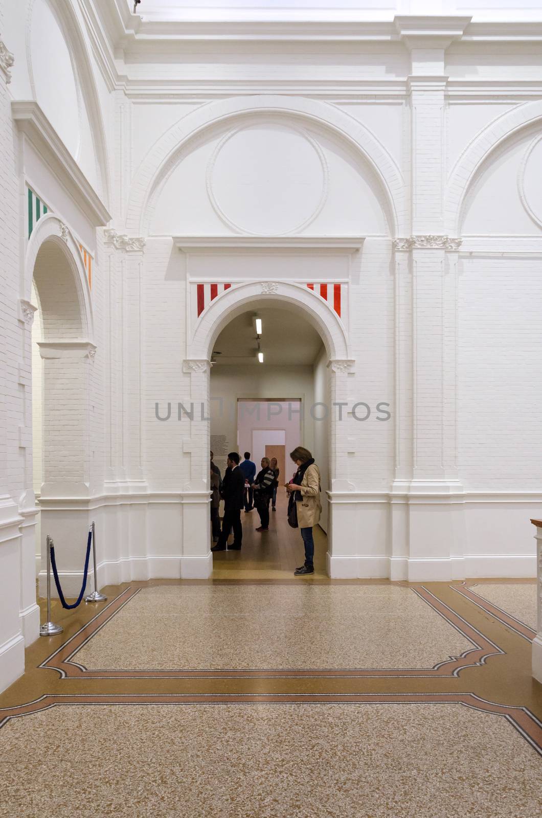 Amsterdam, Netherlands - May 6, 2015: People visit Stedelijk Museum in Amsterdam by siraanamwong