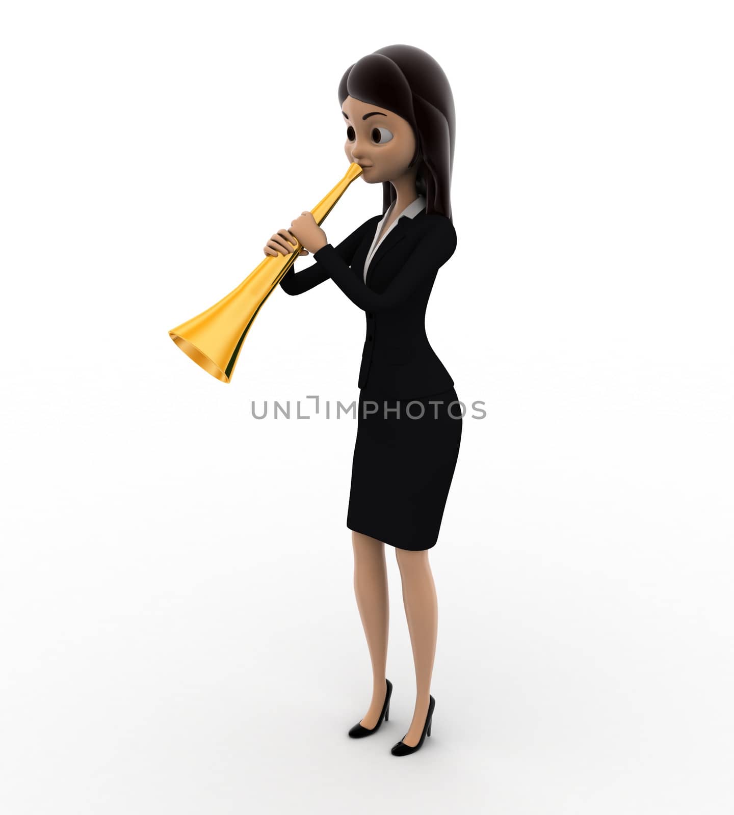 3d woman play sexophone concept by touchmenithin@gmail.com