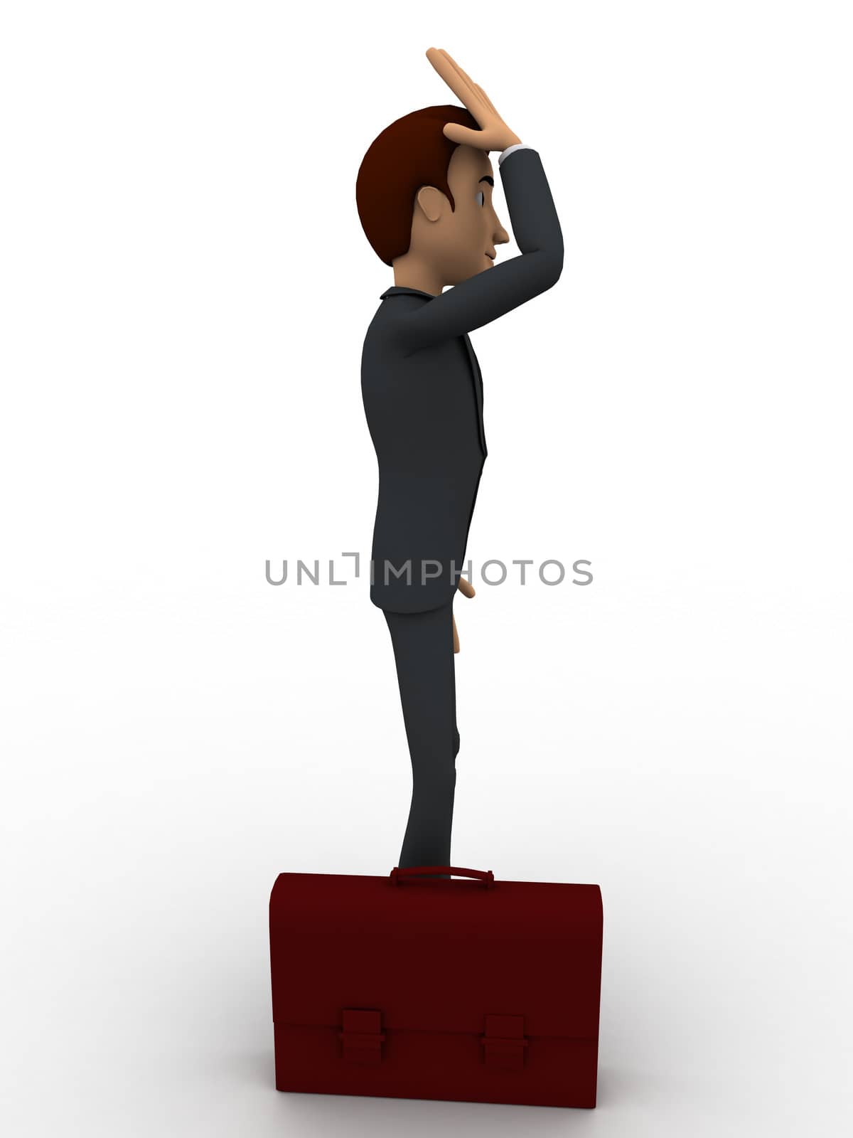 3d business man in stress with briefcase concept by touchmenithin@gmail.com