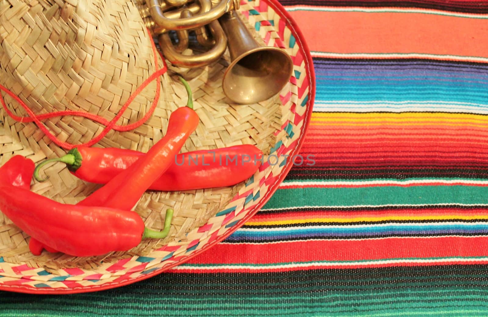 Mexico Poncho Serape sombrero chili Background by cheekylorns