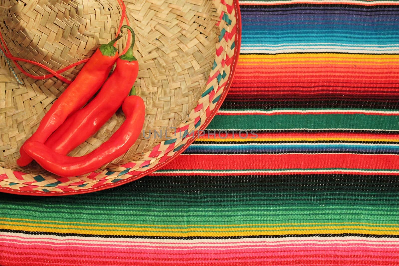 Mexico Poncho Serape sombrero chili Background by cheekylorns