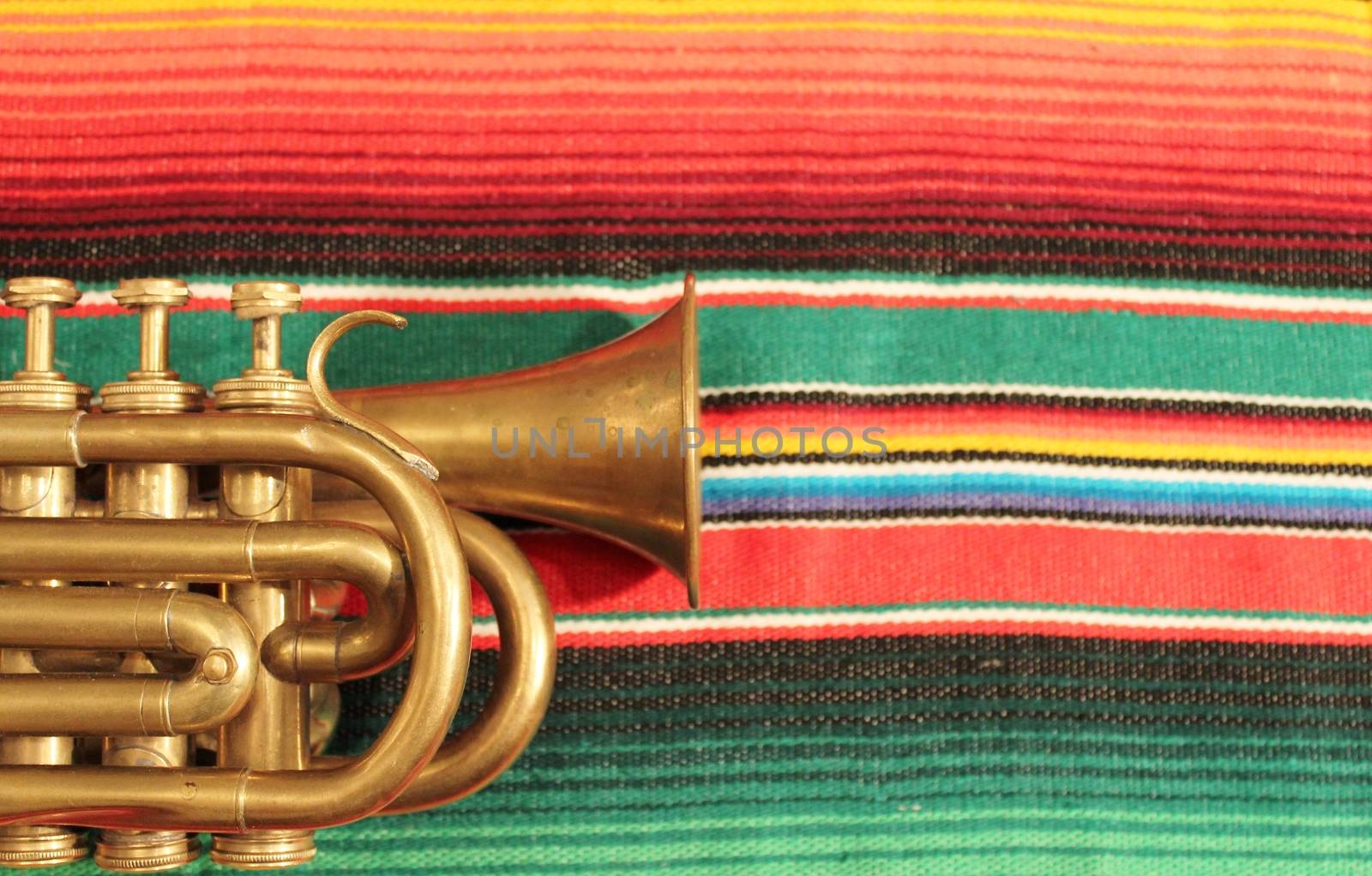 Mexico Poncho Serape trumpet frame Background by cheekylorns