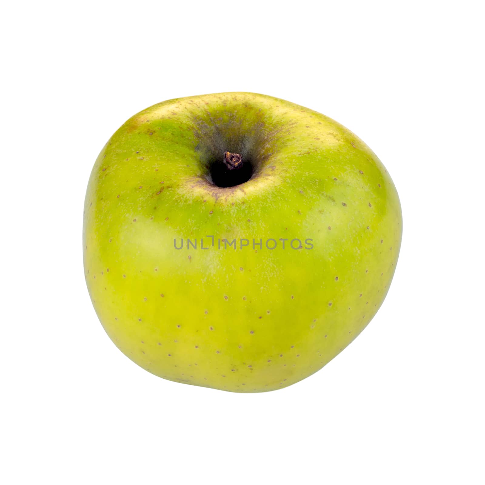 Yellow Renetta Apple  cutout on white background