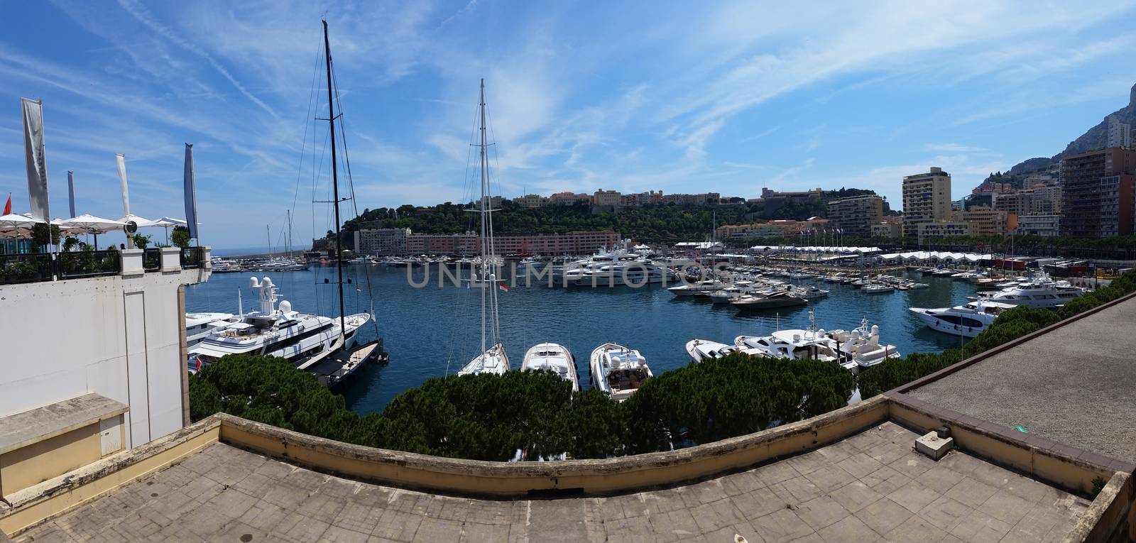 Luxurious yachts in Port Hercule, Monaco