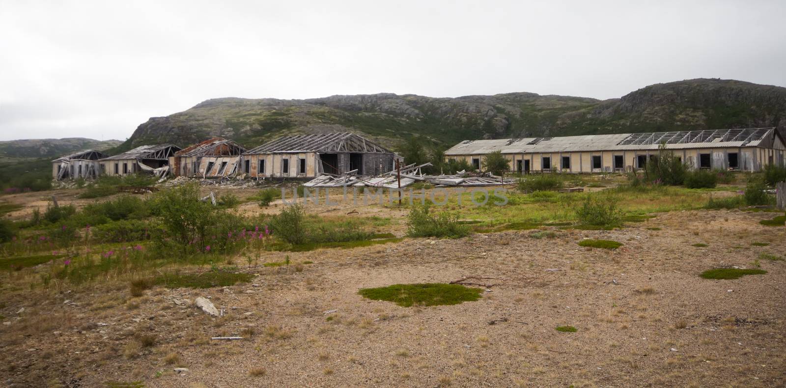 Old house barracks in the Arctic, Laplandia.