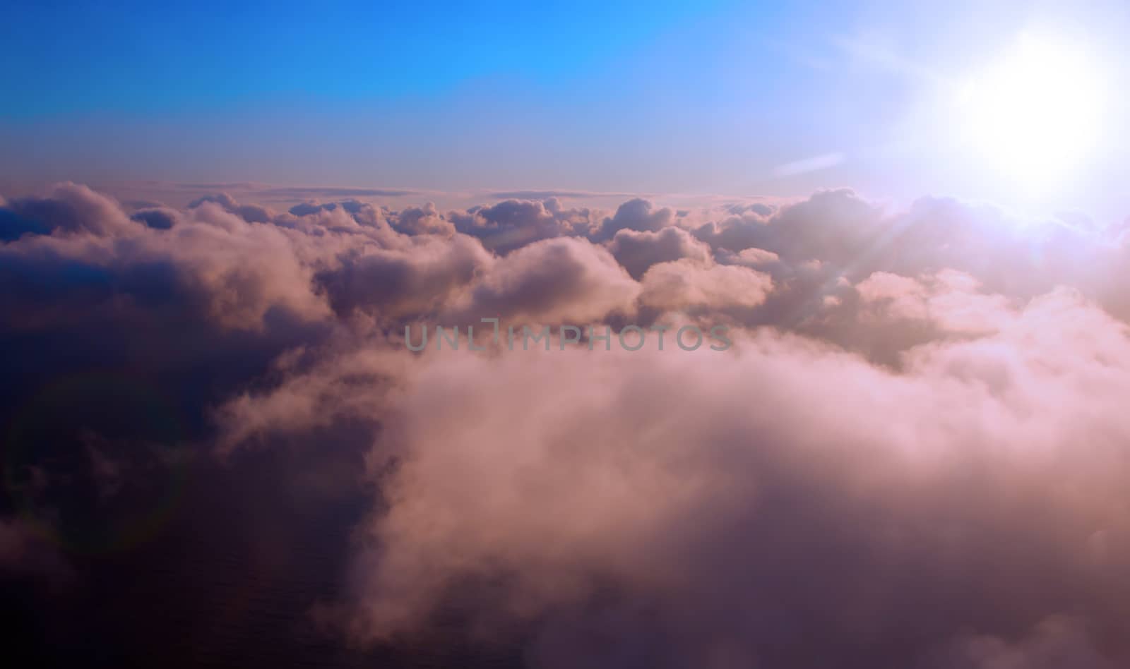 cloudscape at the height in the atmosphere 