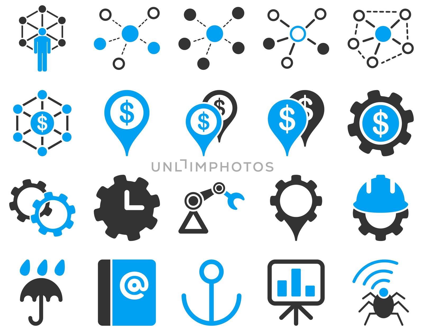 Business links and industry icon set.  by ahasoft