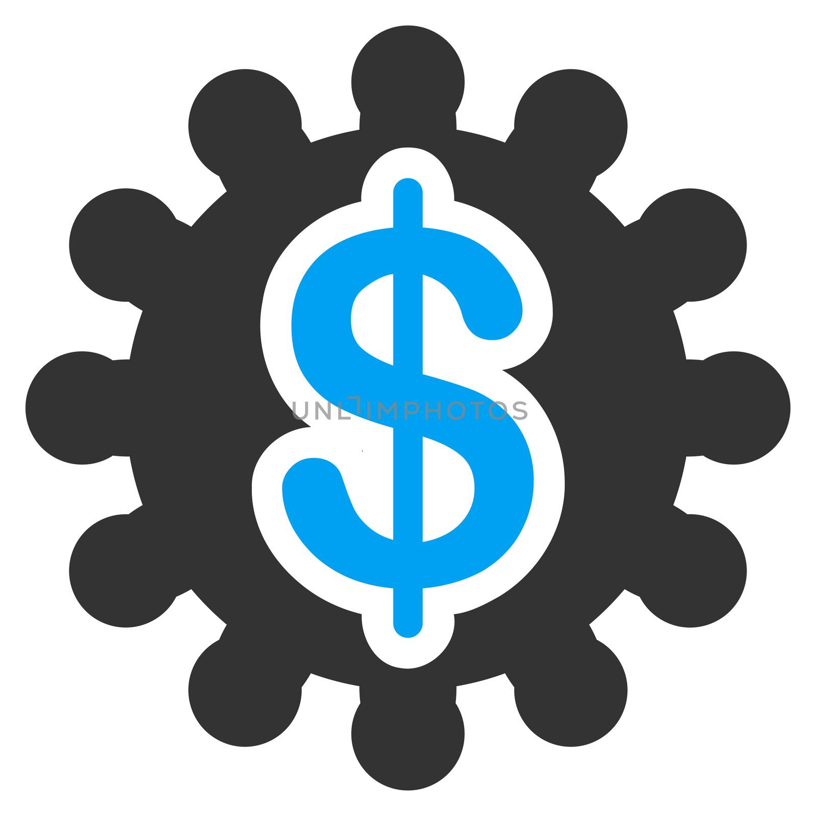 Payment options icon from Business Bicolor Set. Glyph style is bicolor flat symbol, blue and gray colors, rounded angles, white background.