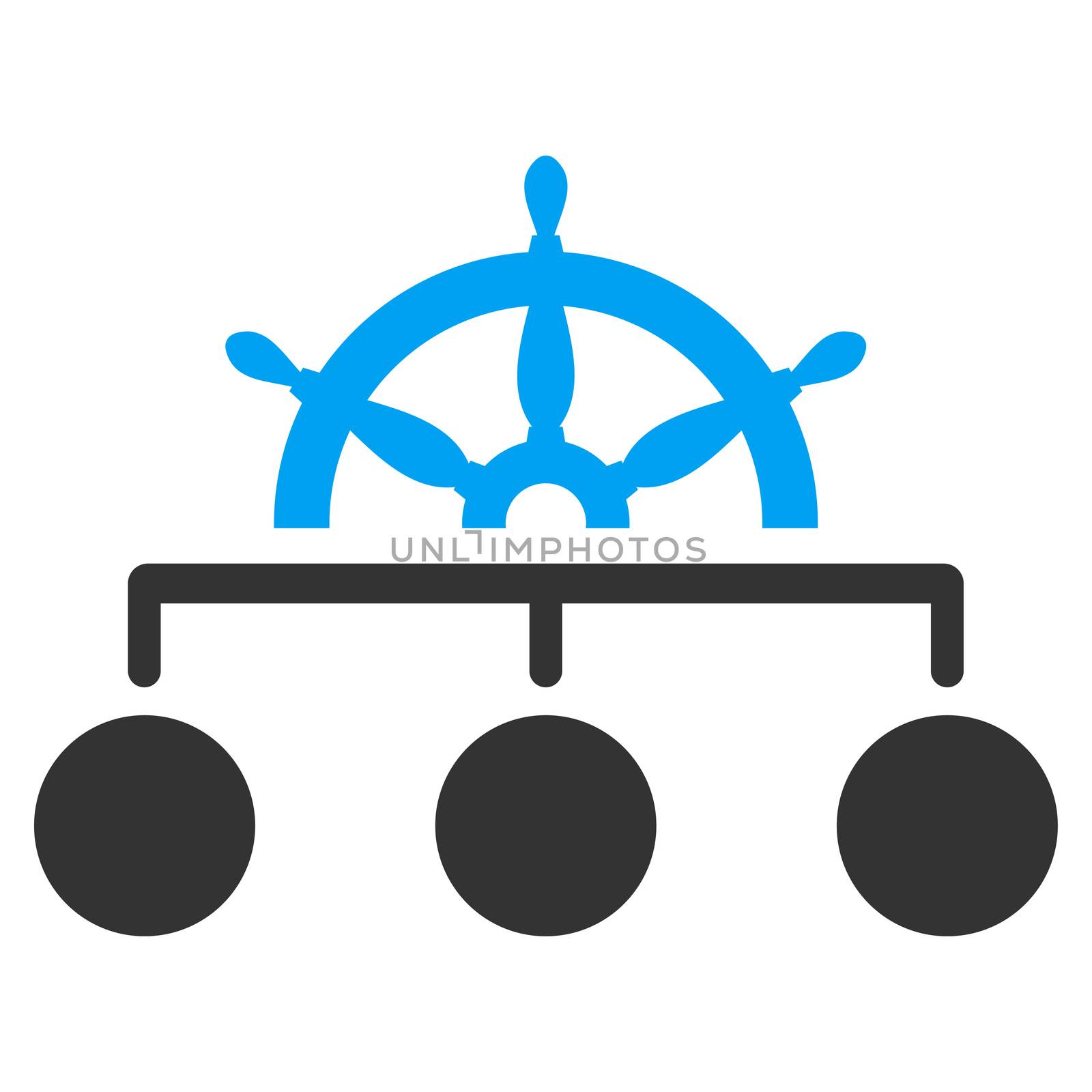 Rule icon from Business Bicolor Set. Glyph style is bicolor flat symbol, blue and gray colors, rounded angles, white background.