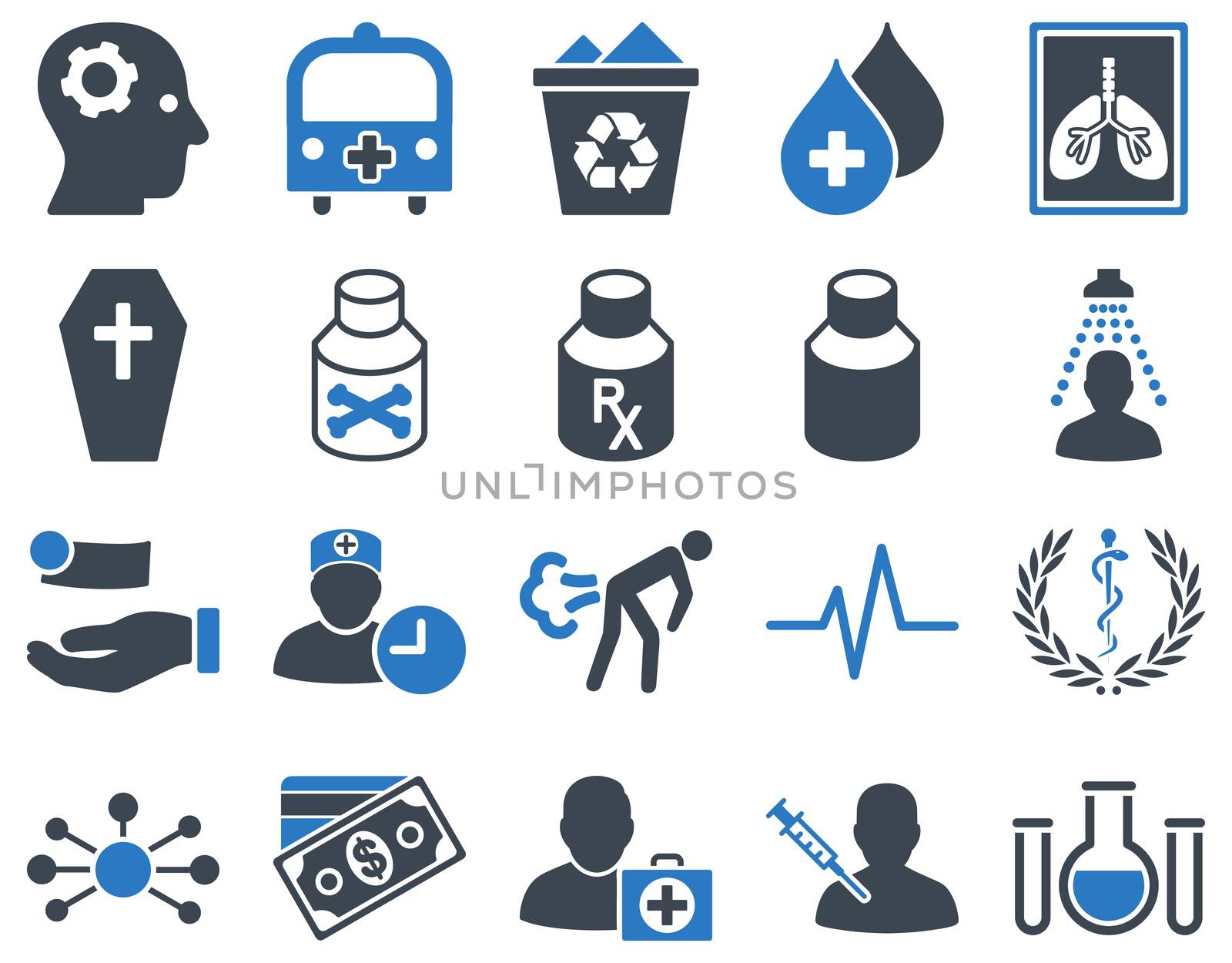 Medical bicolor icons by ahasoft