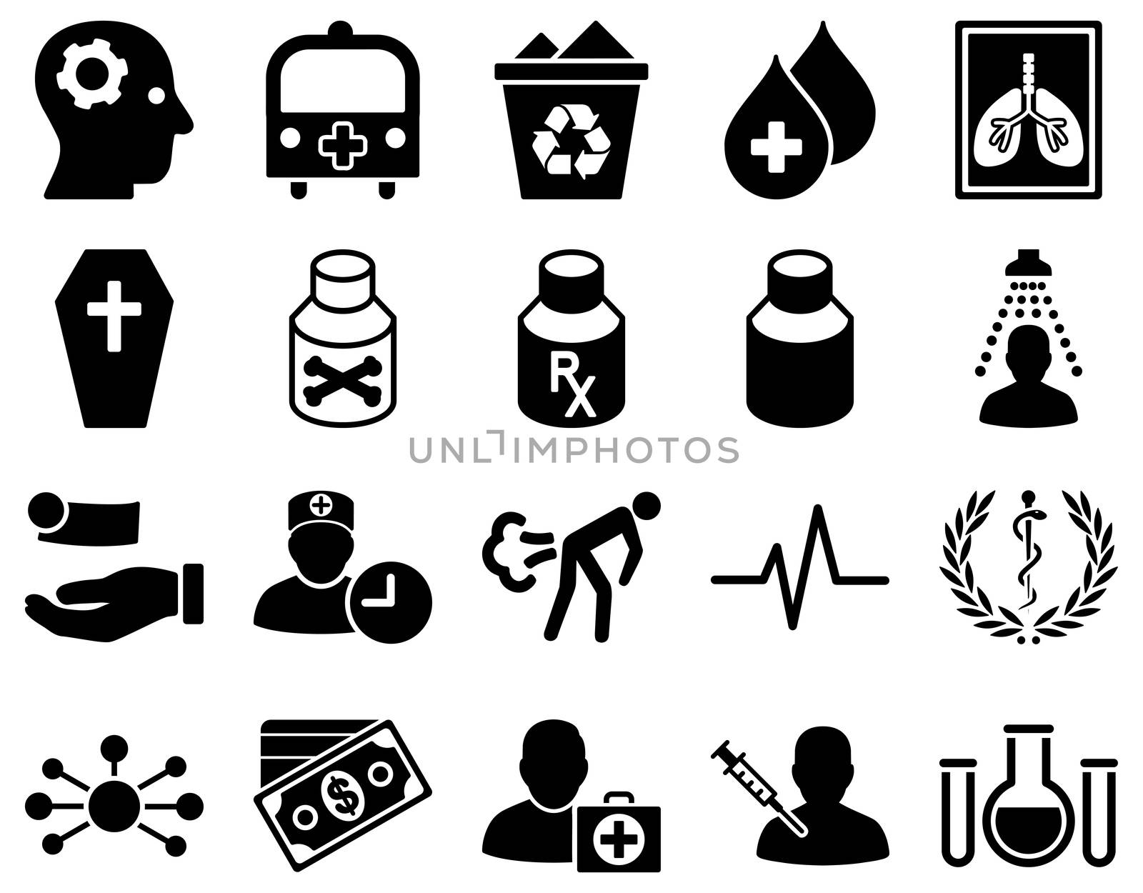 Medical bicolor icons by ahasoft