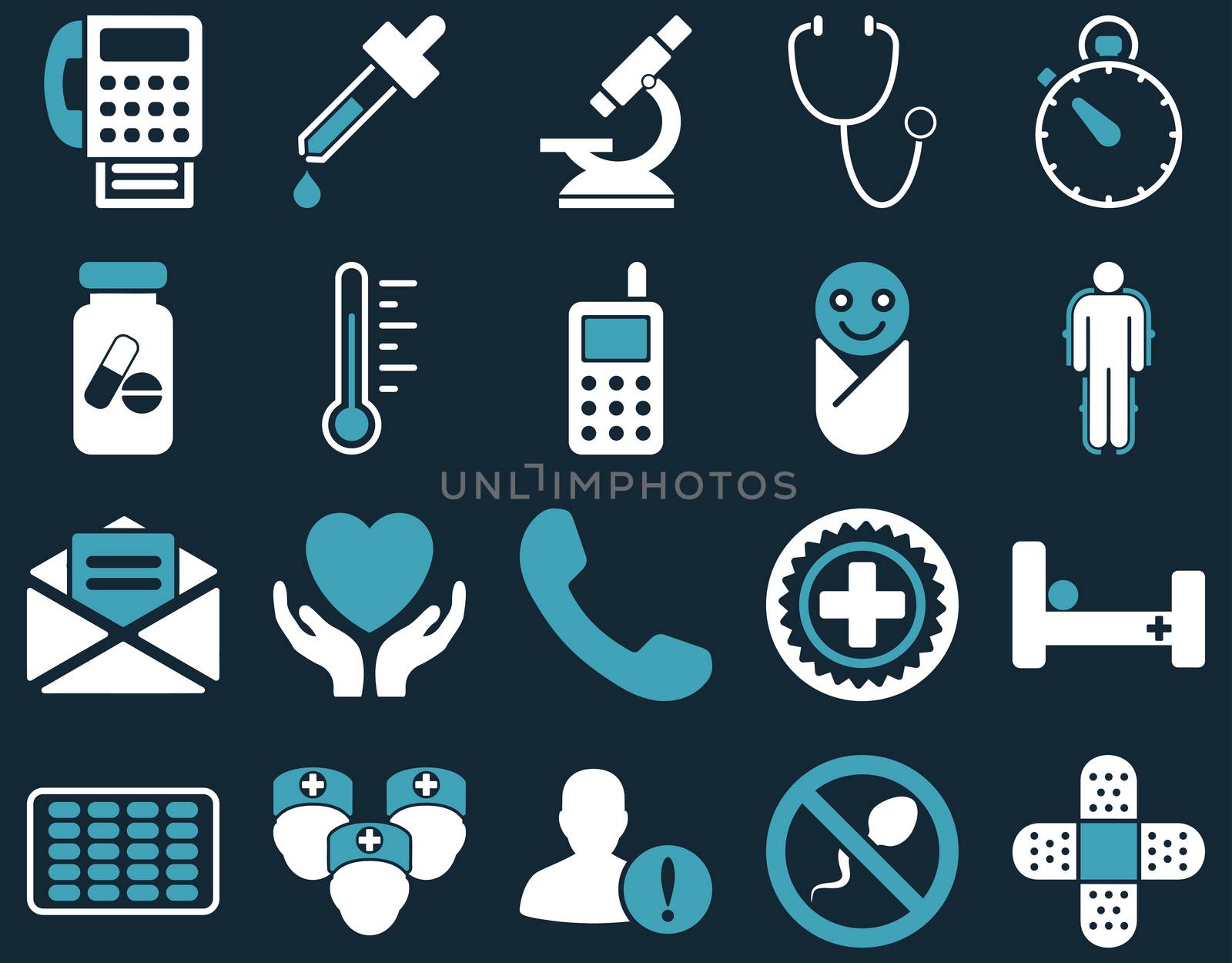 Medical bicolor icons by ahasoft