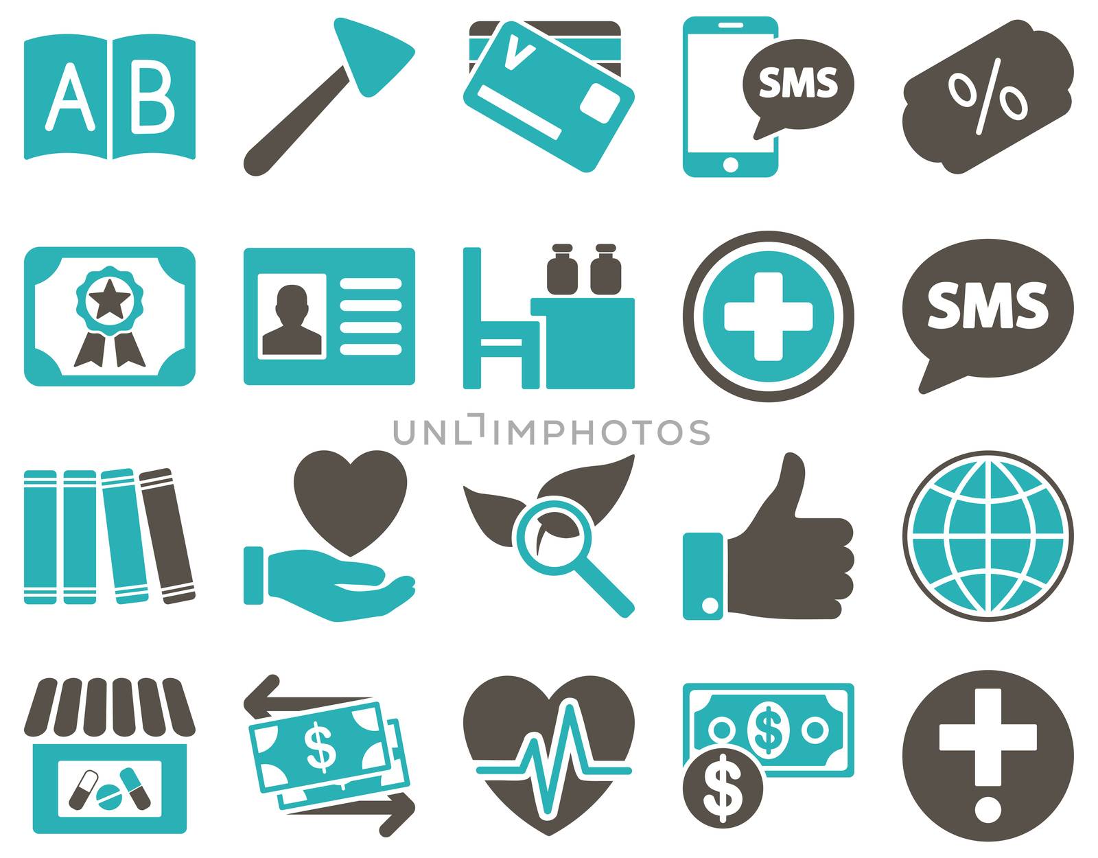 Medical bicolor icons by ahasoft