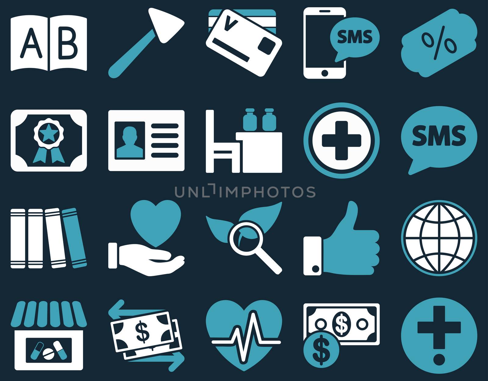 Medical bicolor icons by ahasoft