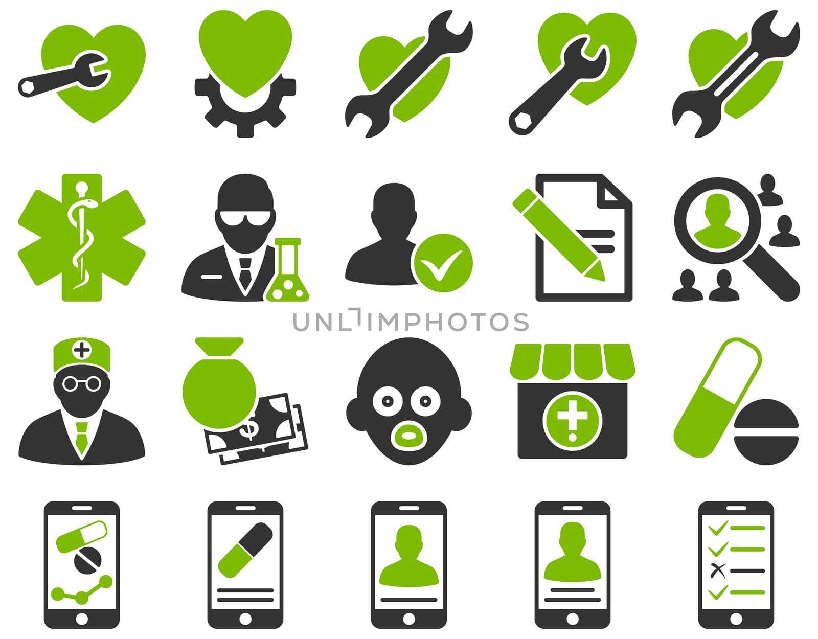 Medical bicolor icons by ahasoft