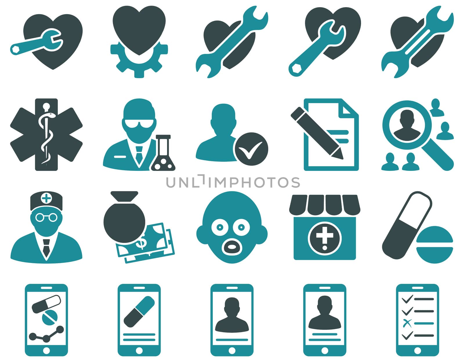 Medical bicolor icons by ahasoft