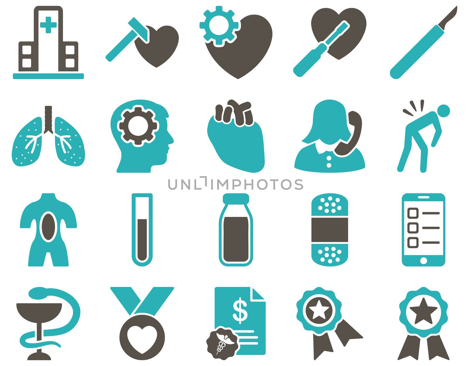 Medical bicolor icons by ahasoft