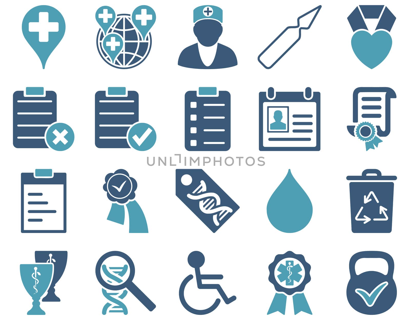 Medical bicolor icons by ahasoft