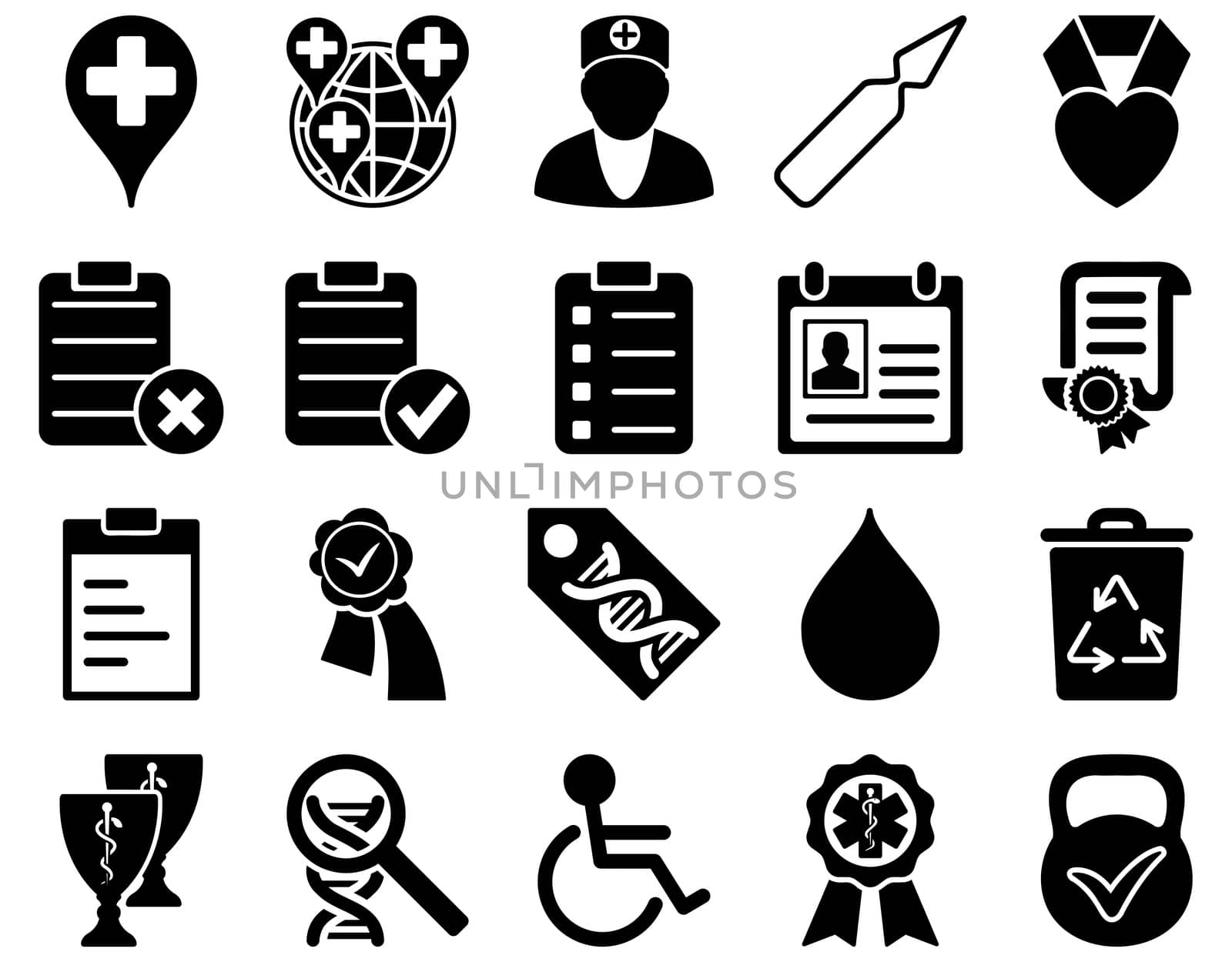 Medical bicolor icons by ahasoft