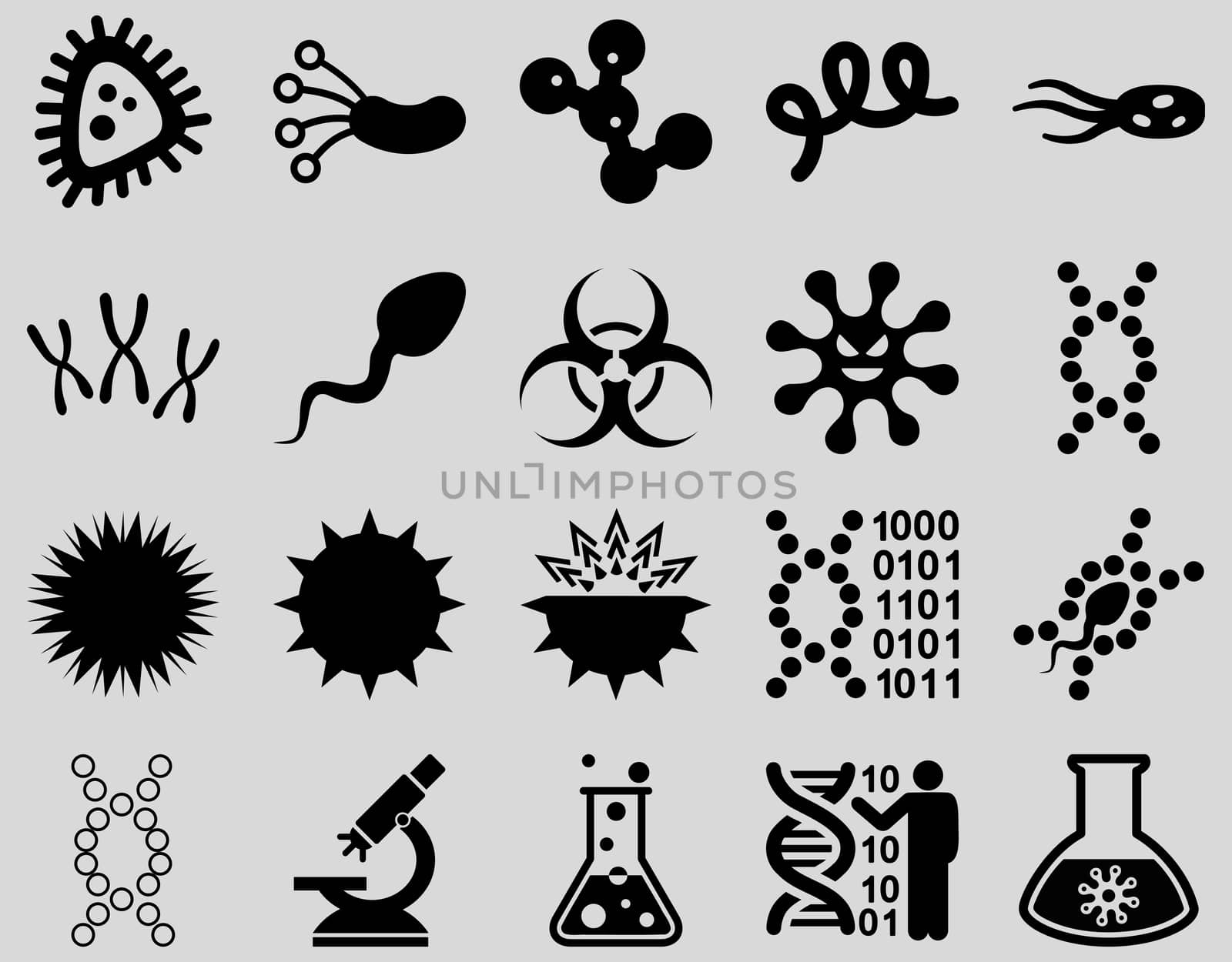 Medical icon set. Style: icons drawn with black color on a light gray background.