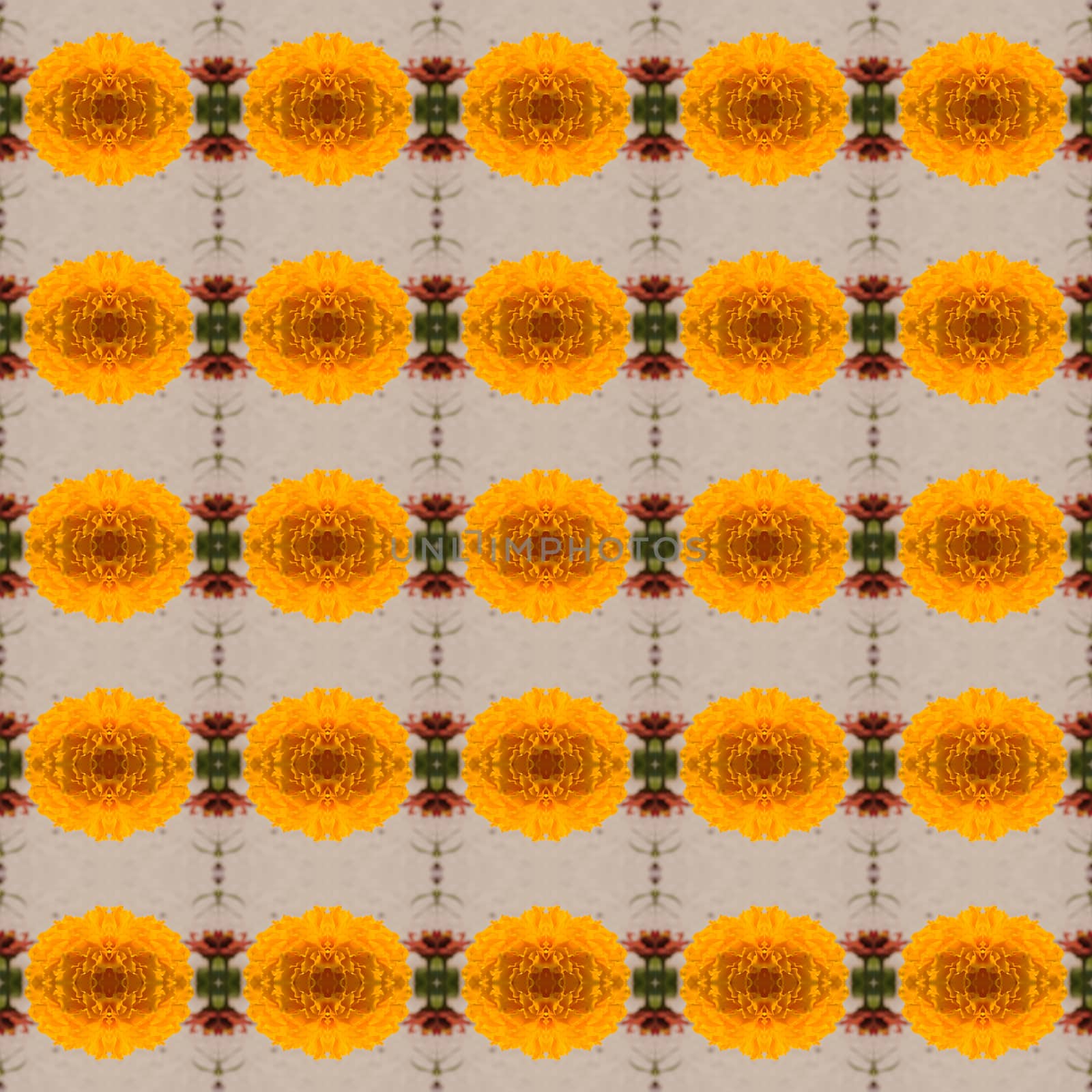 Calendula yellow flowers seamless by ninun