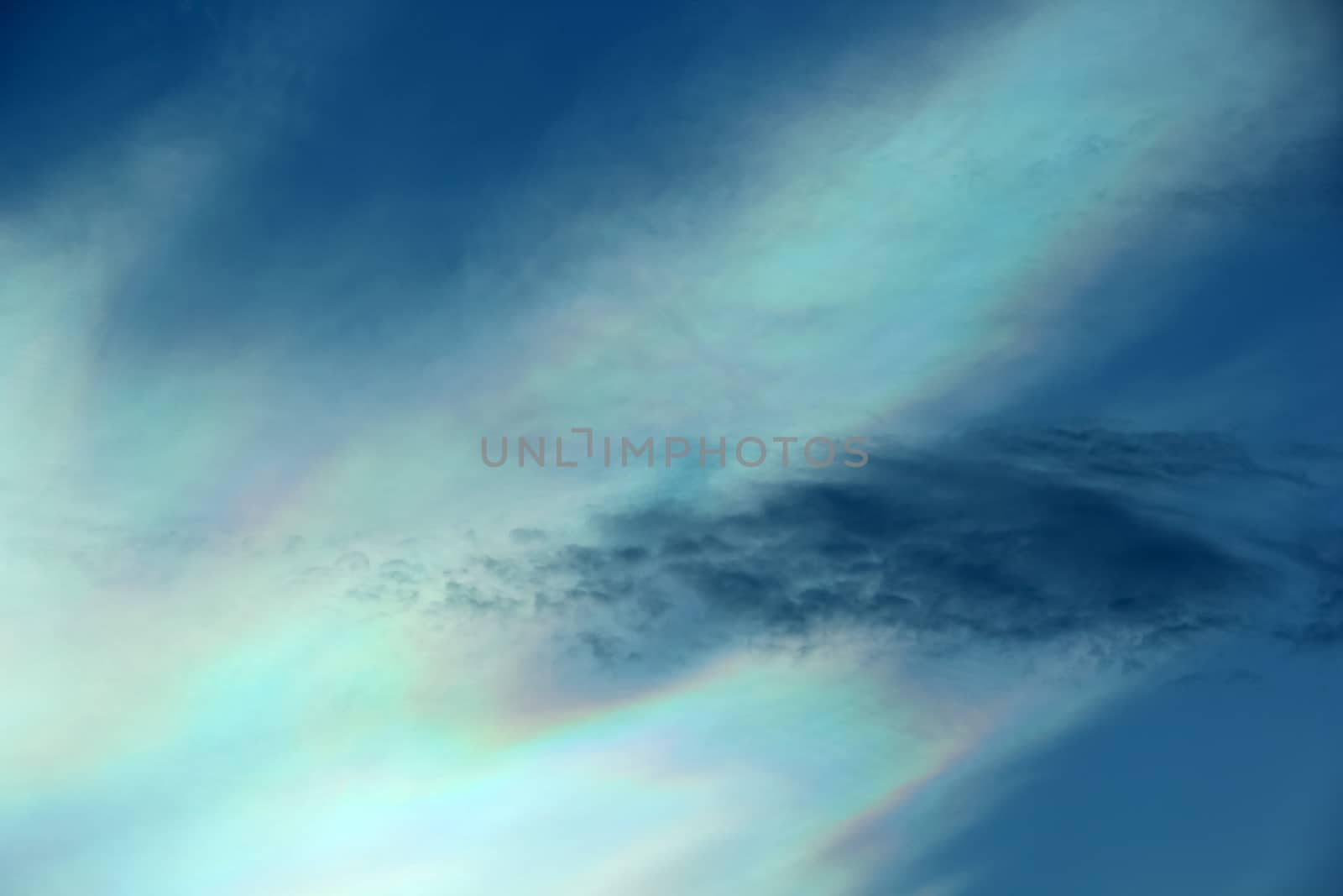 Beautiful iridescent colorful cloud, Irisation