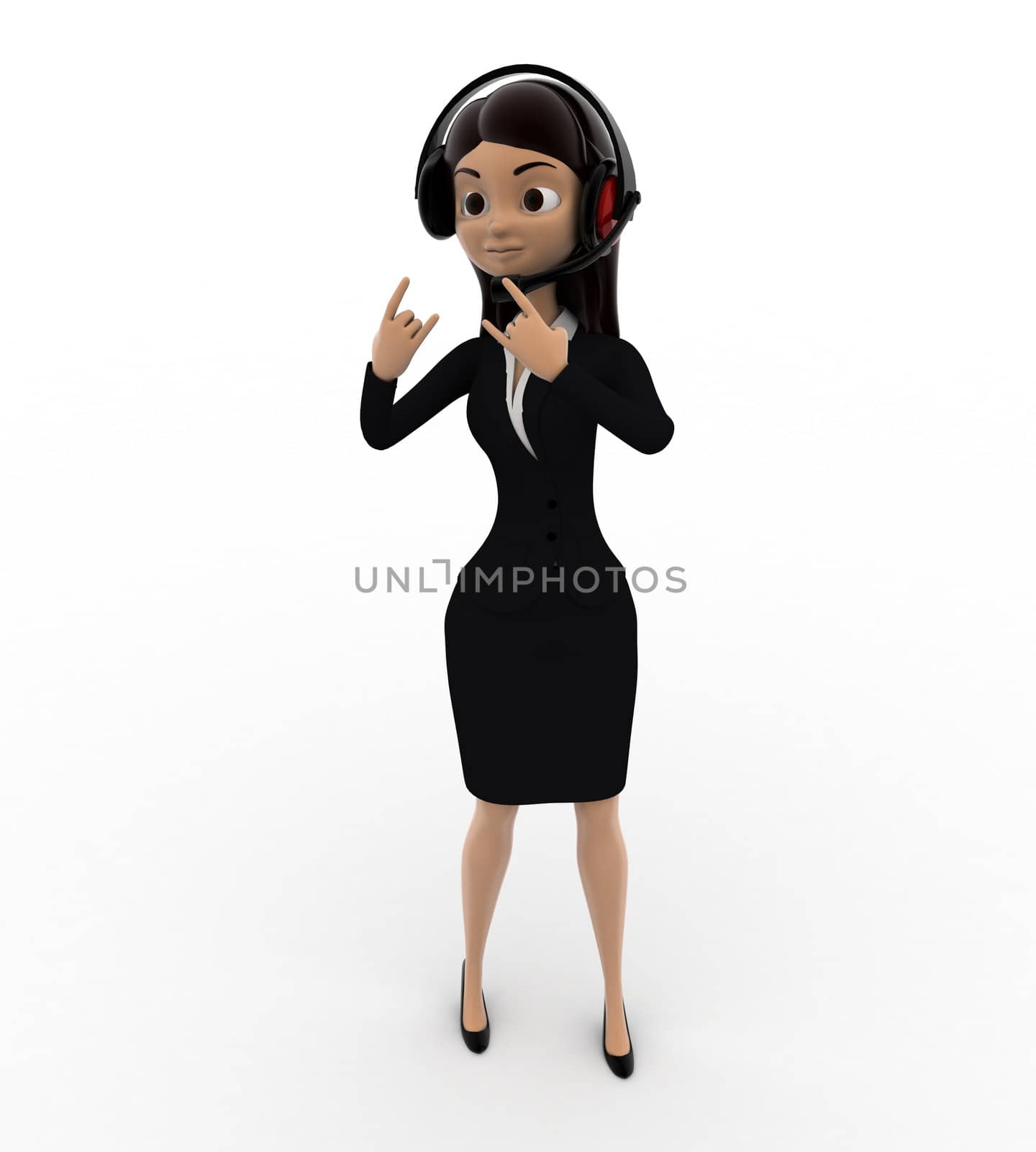 3d woman offering 24 and 7 service concept by touchmenithin@gmail.com