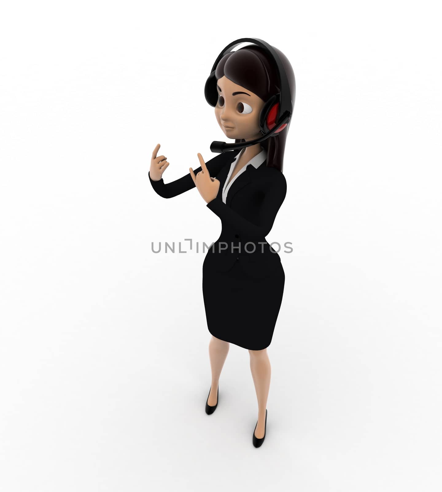 3d woman offering 24 and 7 service concept by touchmenithin@gmail.com