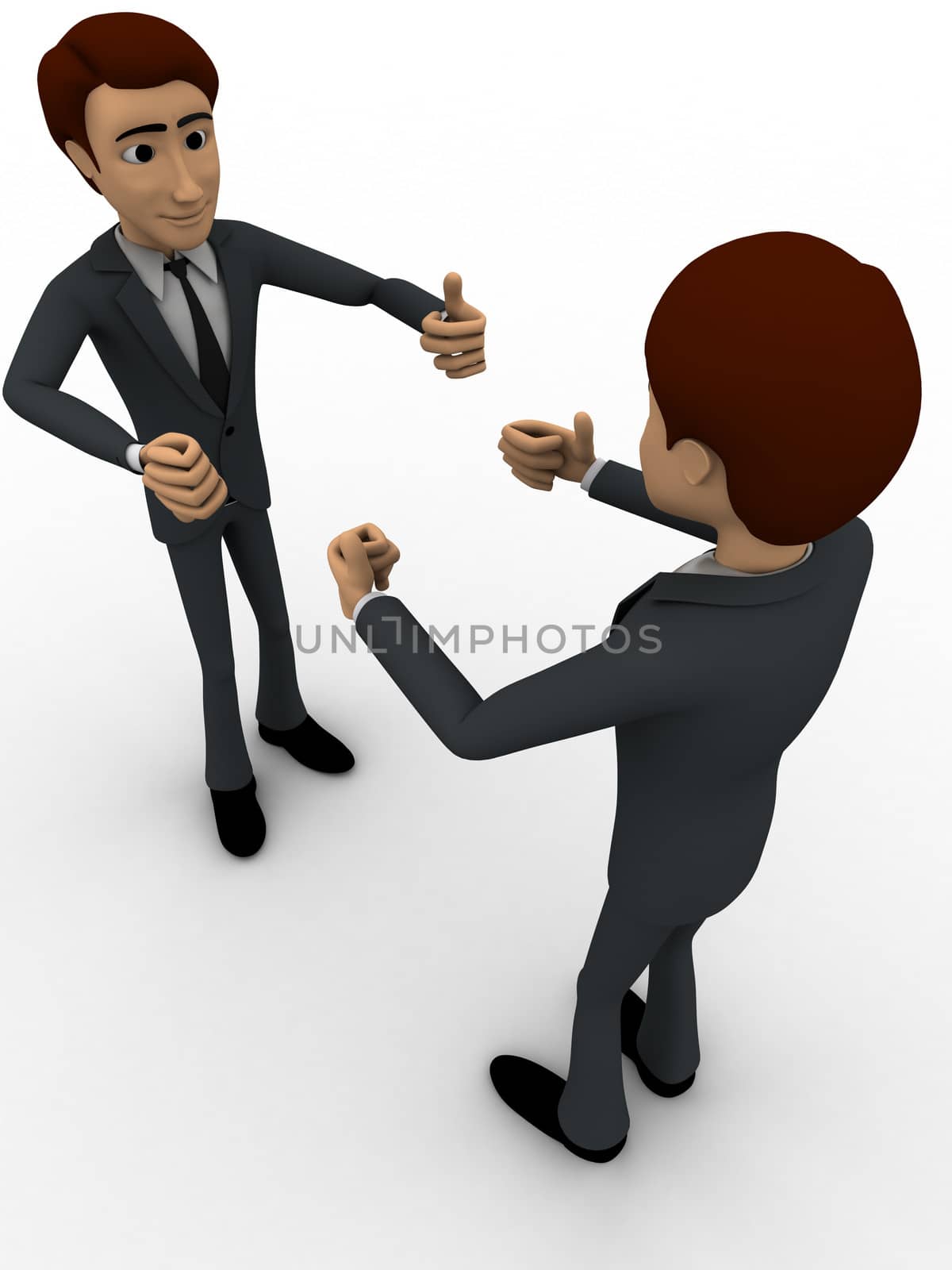 3d man with thumbs up and down sign concept by touchmenithin@gmail.com