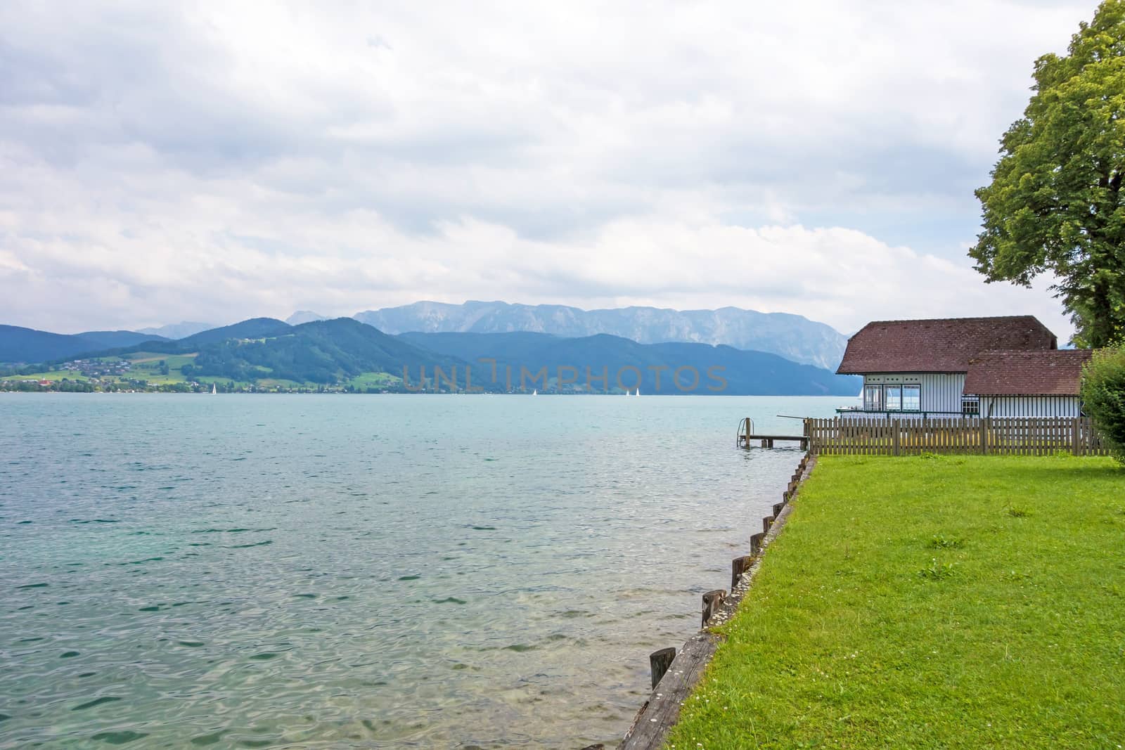 at the riverside of the Attersee in Austria, Europe