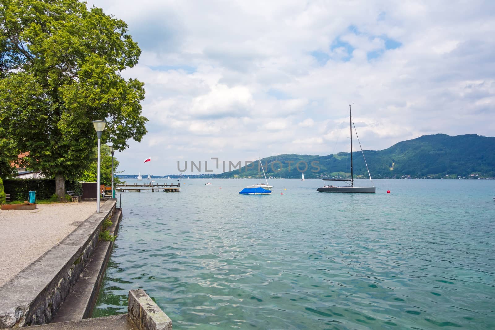 at the riverside of the Attersee in Austria, Europe