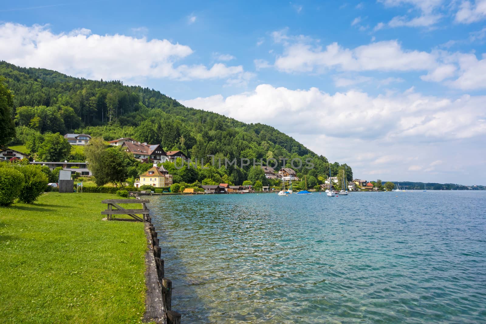 at the riverside of the Attersee in Austria, Europe