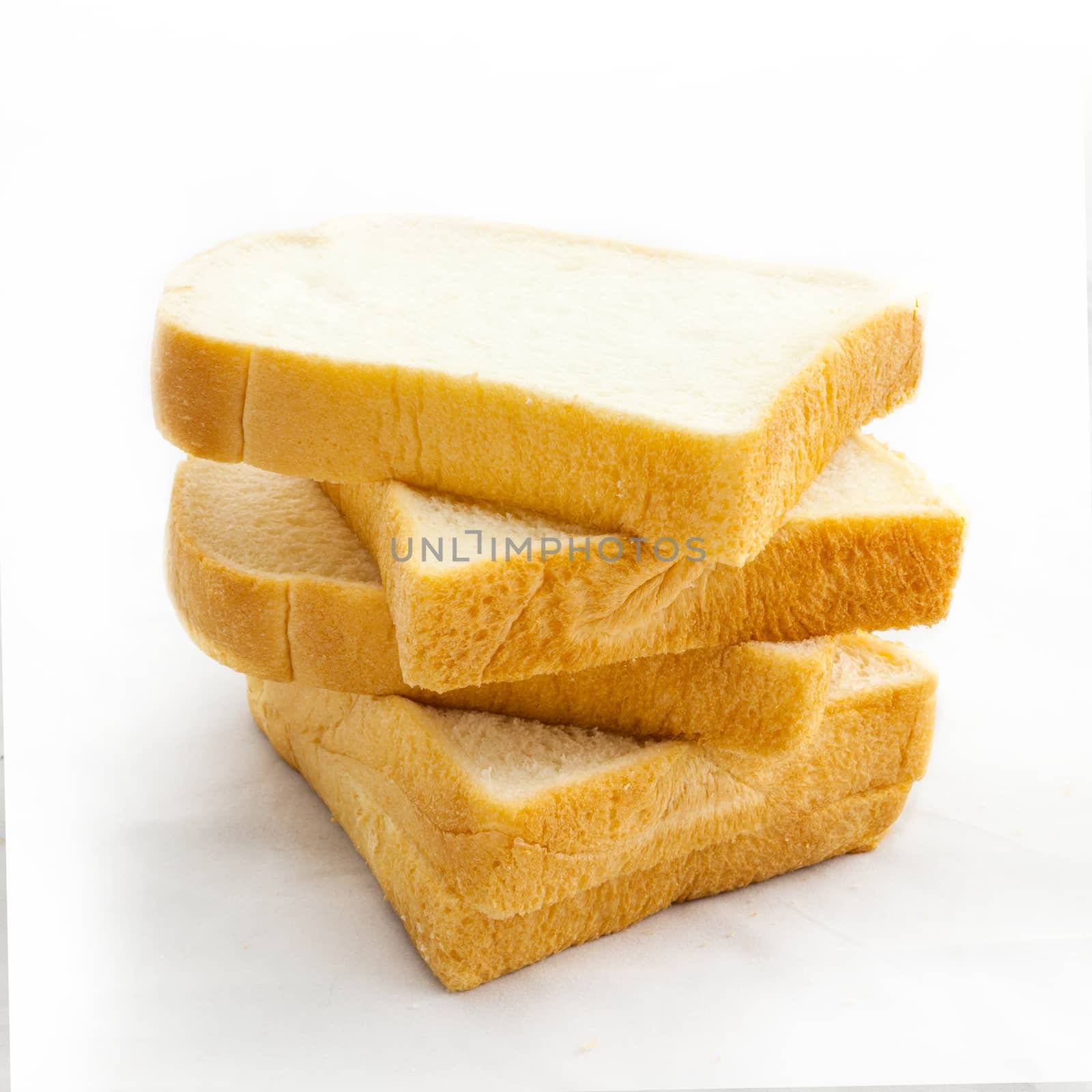 Sliced bread isolated on white background .
