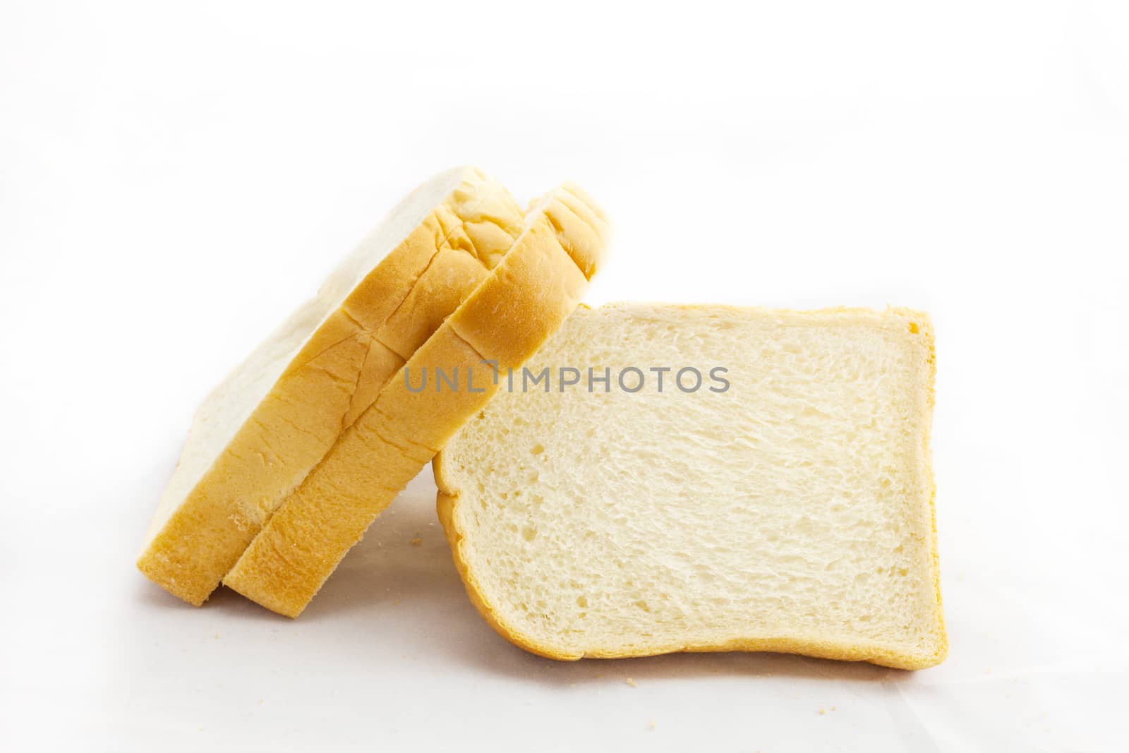 Sliced bread isolated on white background .