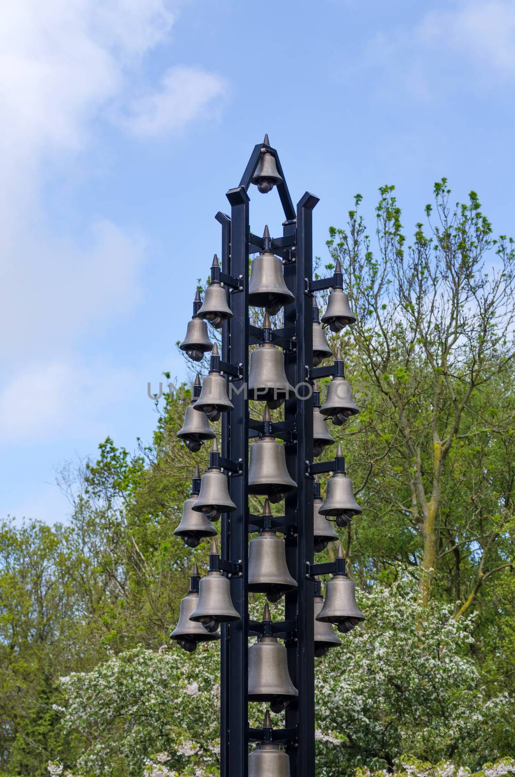 Bells post in Keukenhof Garden, Lisse, Netherlands 