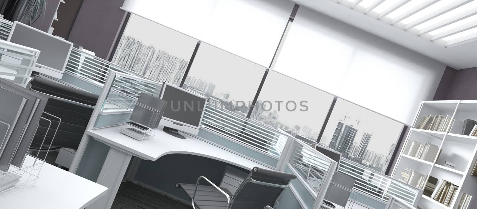 Photorealistic 3d render of a office