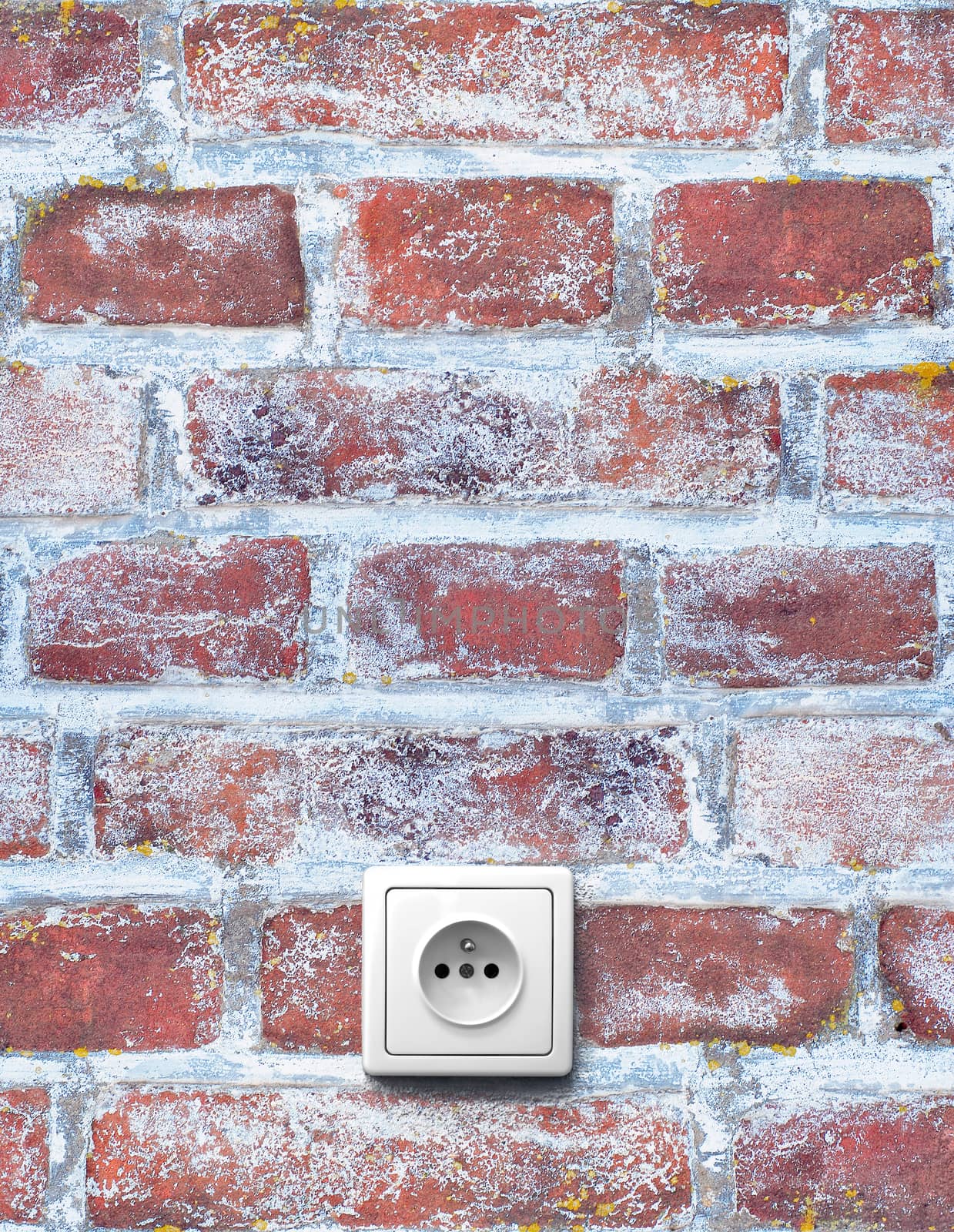 Old brick wall with socket by studio023