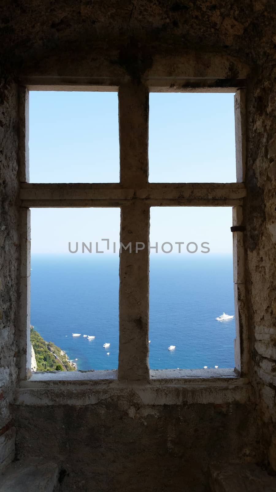Window with views over the Mediterranean Sea