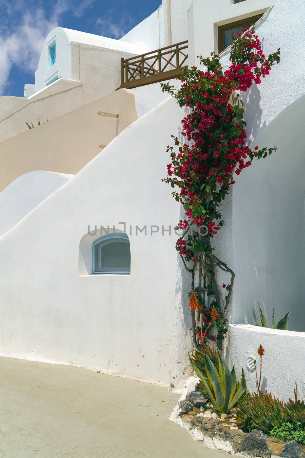 Traditional architecture of Oia village on Santorini island by papadimitriou