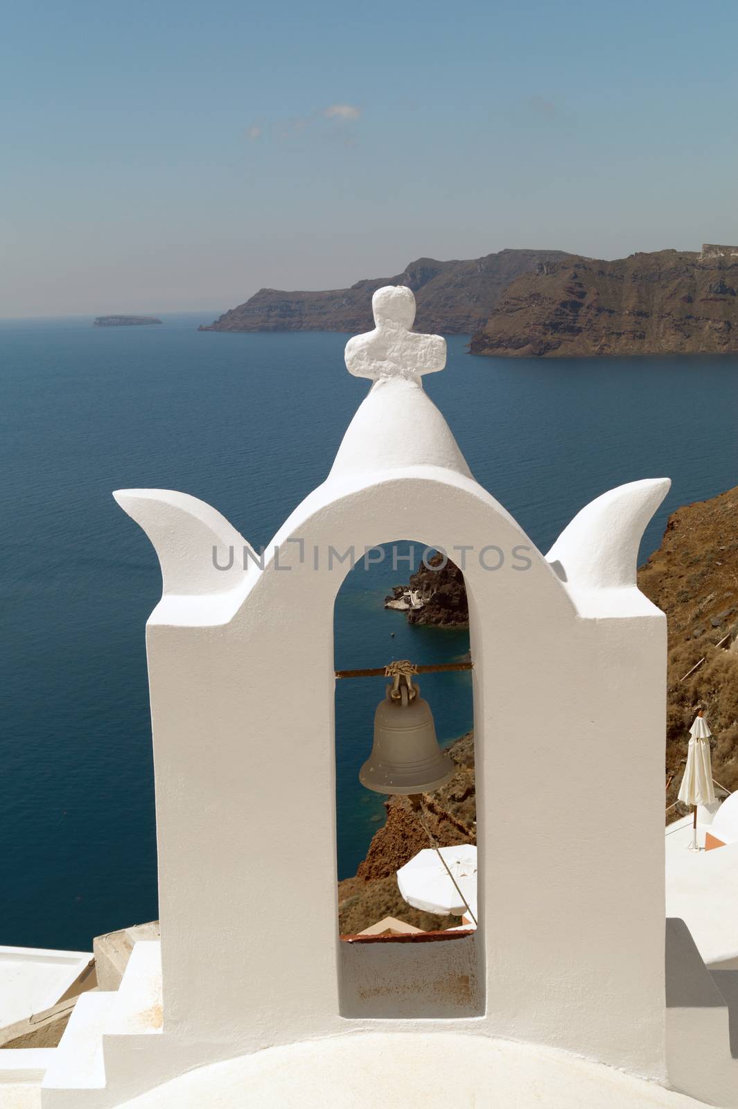 Traditional architecture of Oia village on Santorini island, Greece